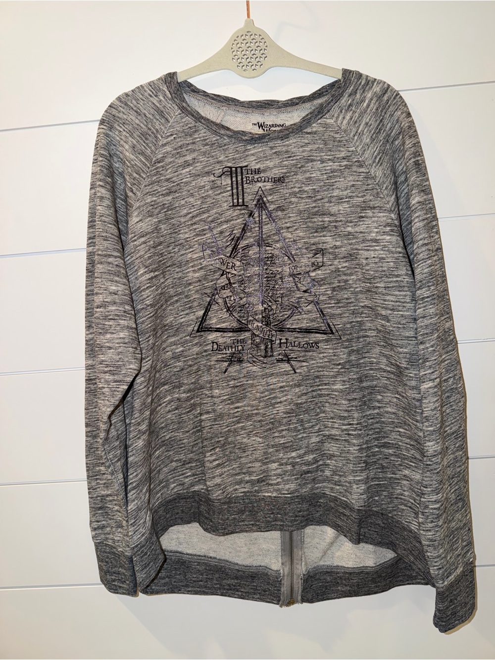 Universal Studios Harry Potter Deathly Hallows Sweatshirt XL Whimsigoth Zipper